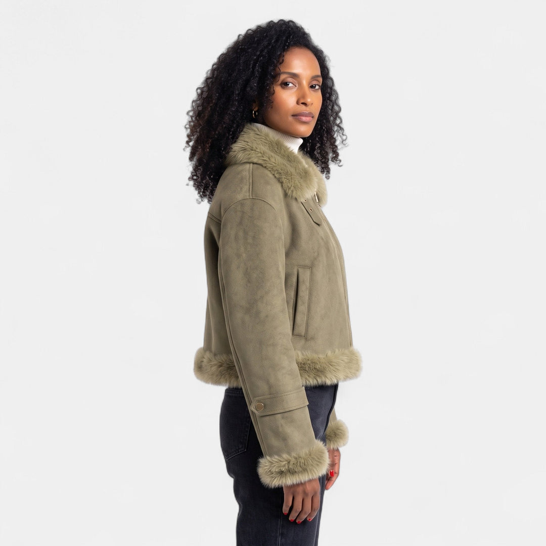 Women's Short Oversized Puffer Jacket, Zip Up Relaxed Fit