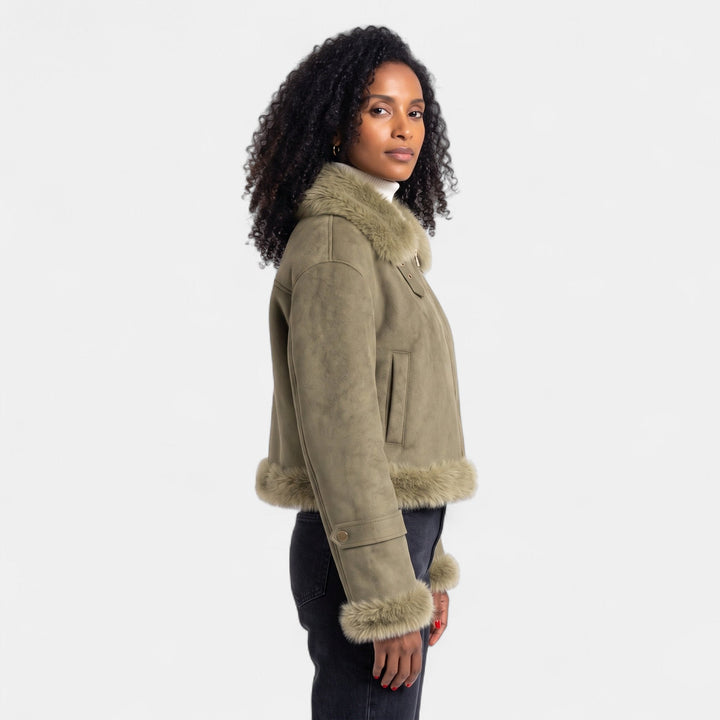 Women's Short Oversized Puffer Jacket, Zip Up Relaxed Fit