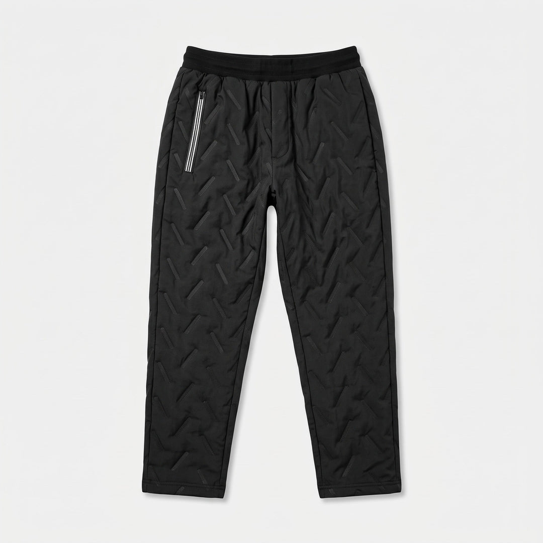 Women's Fleece Lined Sweatpants, Quilted Sherpa Puffer Zip Pocket