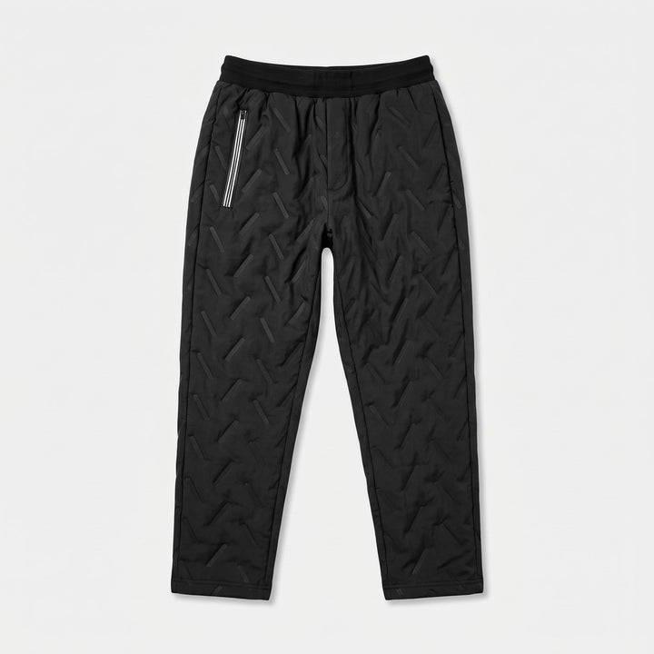 Women's Fleece Lined Sweatpants, Quilted Sherpa Puffer Zip Pocket