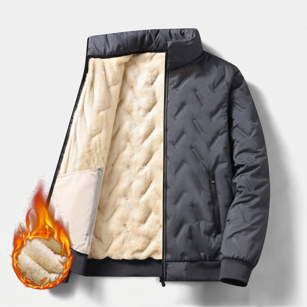 Men's Puffer Jacket, Long Quilted Hooded Relaxed Fit