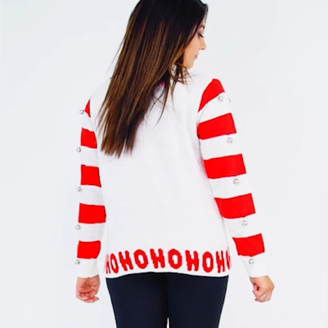 Women's Ugly Christmas Sweater, Knit Crew Neck Bell Tree Pullover