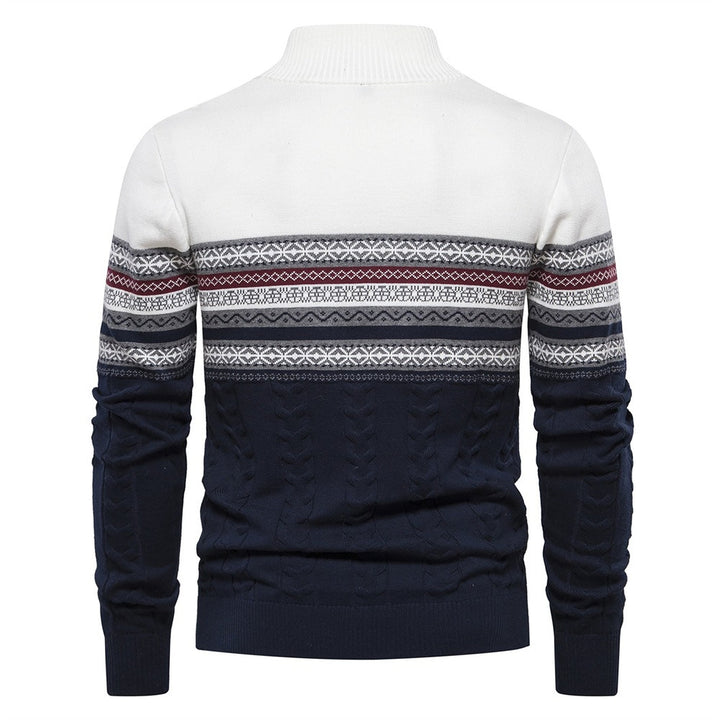Men's Quarter Zip Sweater, Cable Knit Mock Neck Pullover
