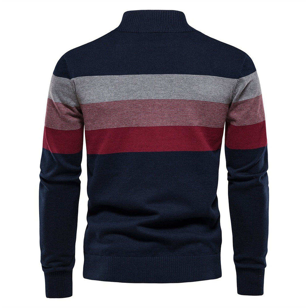 Men's Quarter Zip Sweater, Ribbed Knit Relaxed Fit Pullover