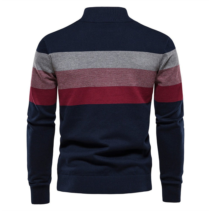 Men's Quarter Zip Sweater, Ribbed Knit Relaxed Fit Pullover