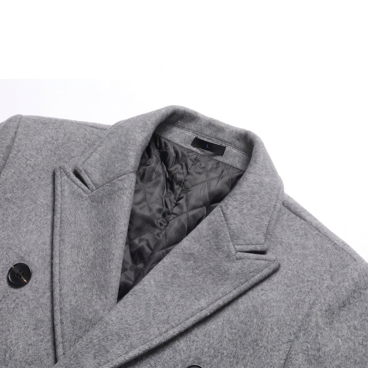 Men's Long Winter Trench Coat, Double Breasted Tailored