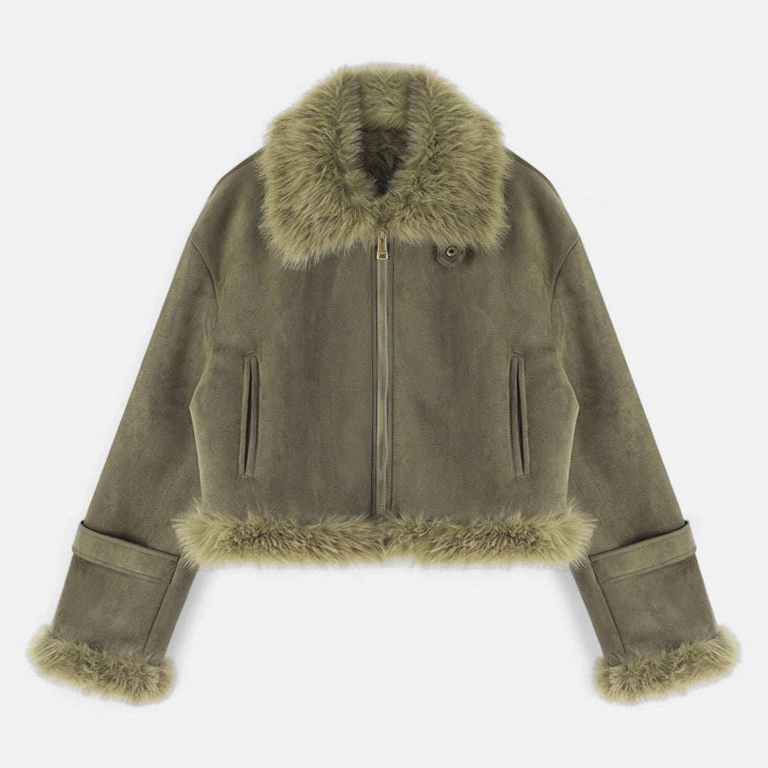 Women's Short Oversized Puffer Jacket, Zip Up Relaxed Fit