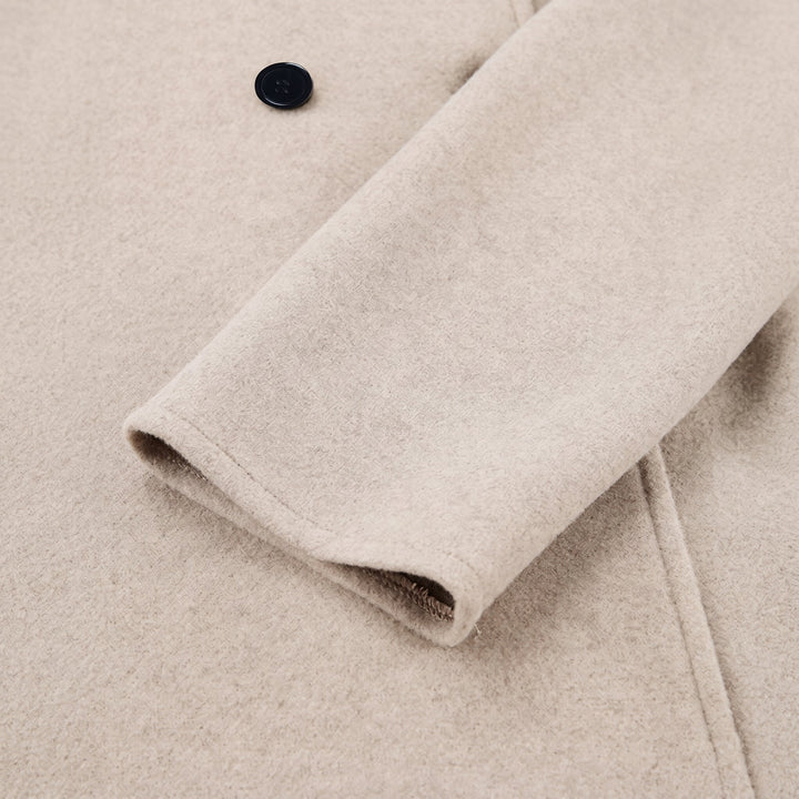 Women's Short Double Breasted Peacoat, Oversized High Neck Stand Collar