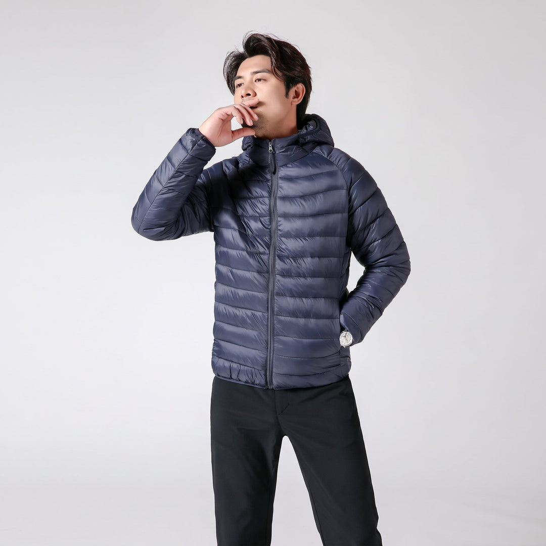 Men's Puffer Jacket, Lightweight Quilted Packable Hooded