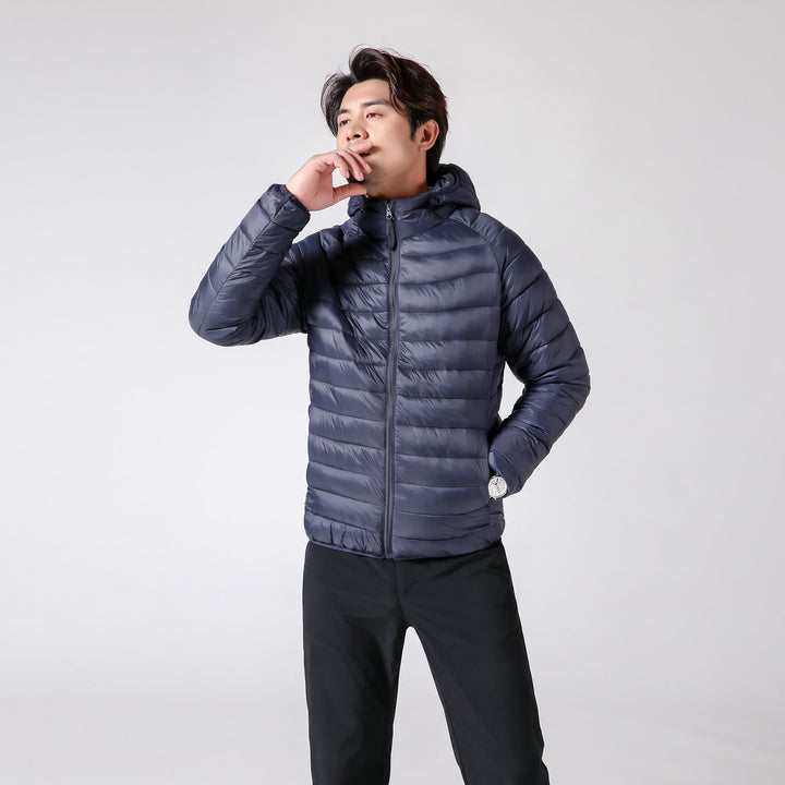 Men's Puffer Jacket, Lightweight Quilted Packable Hooded
