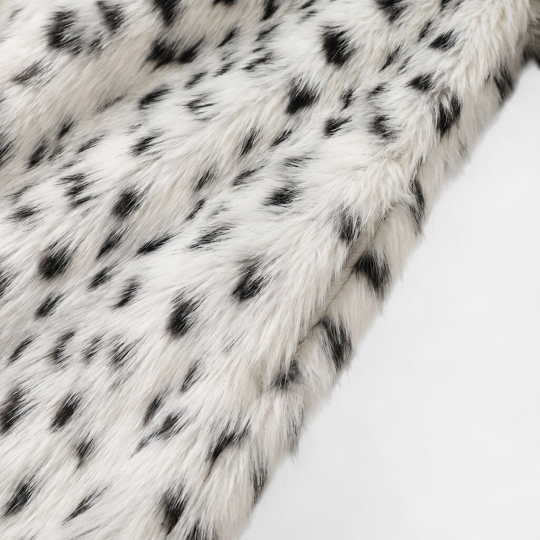 Women's Oversized Long Faux Fur Coat, Wide Notched Lapel Open Front