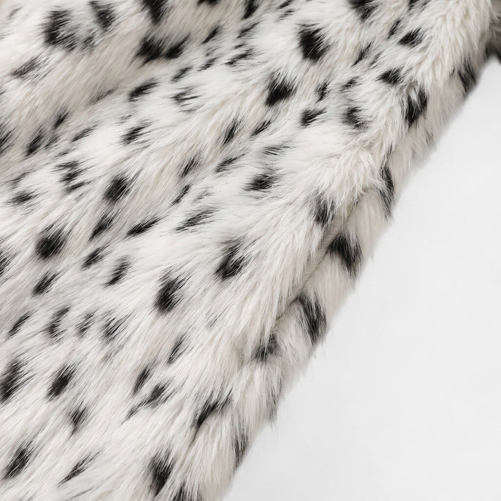 Women's Oversized Long Faux Fur Coat, Wide Notched Lapel Open Front