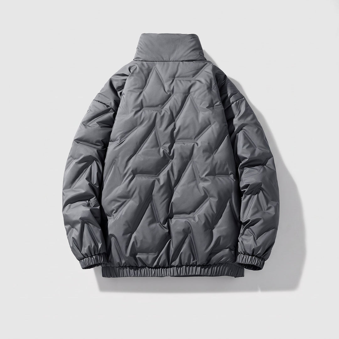 Men's Puffer Jacket, Long Winter Padded Stand Collar