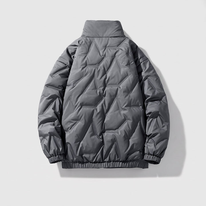 Men's Puffer Jacket, Long Winter Padded Stand Collar