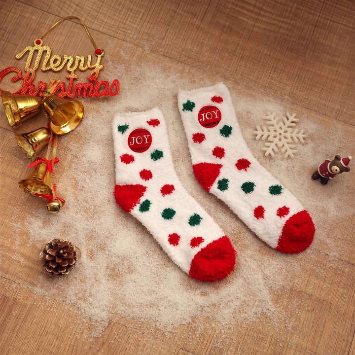 Holiday Embroidered Christmas Socks 3 Pack, Unisex Festive Fuzzy