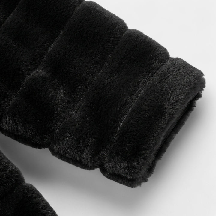 Women's Oversized Long Faux Fur Coat, Hooded Open Front Banded