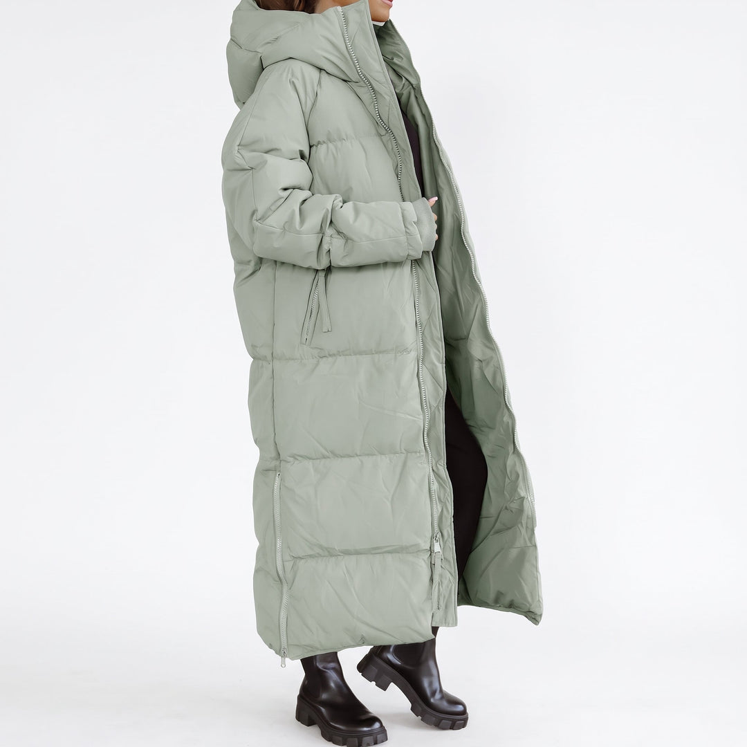 Women's Long Winter Puffer Jacket, Bubble Hooded Padded Quilted