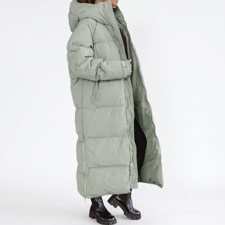 Women's Long Winter Puffer Jacket, Bubble Hooded Padded Quilted