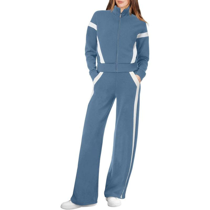ARIANA™ – Women’s Sporty Zip Up Sweatsuit & Wide Leg Pants Set
