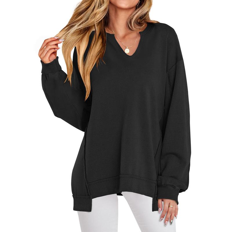 LOREN™ - Women's Oversized V-Neck Sweatshirt Tunic for Winter