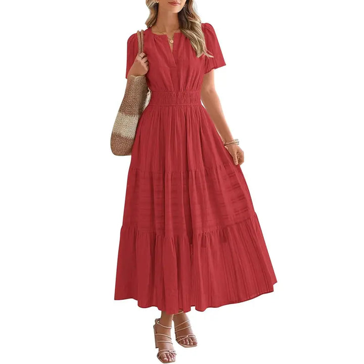 HELENA™ – Casual Summer V-Neck Maxi Dress