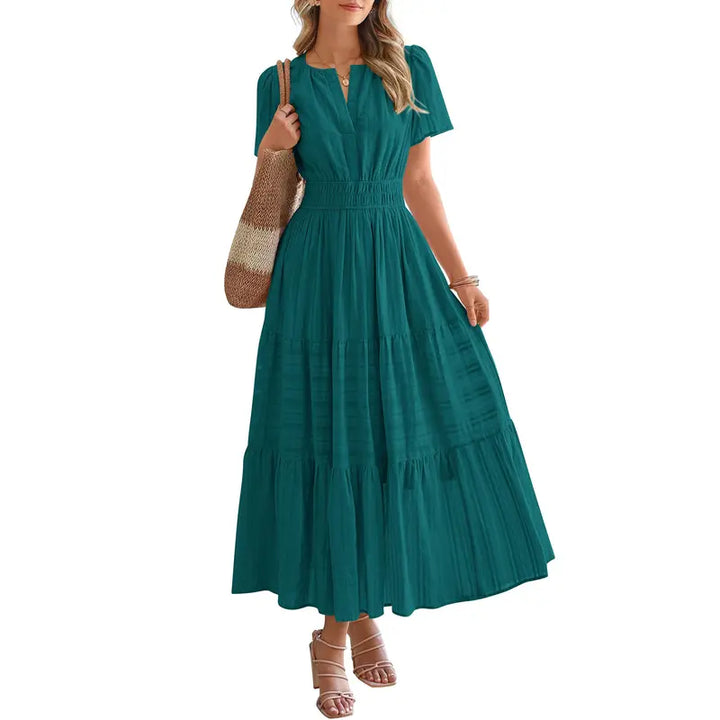 HELENA™ – Casual Summer V-Neck Maxi Dress