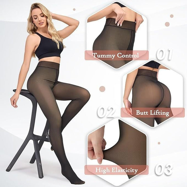 Women's Warm Tights, Insulated Fleece Lined High Rise Full Length