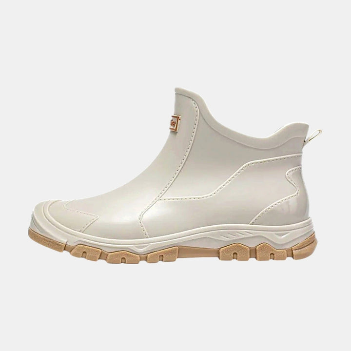 Women's Waterproof Chelsea Rain Boots, Glossy Slip On Ankle