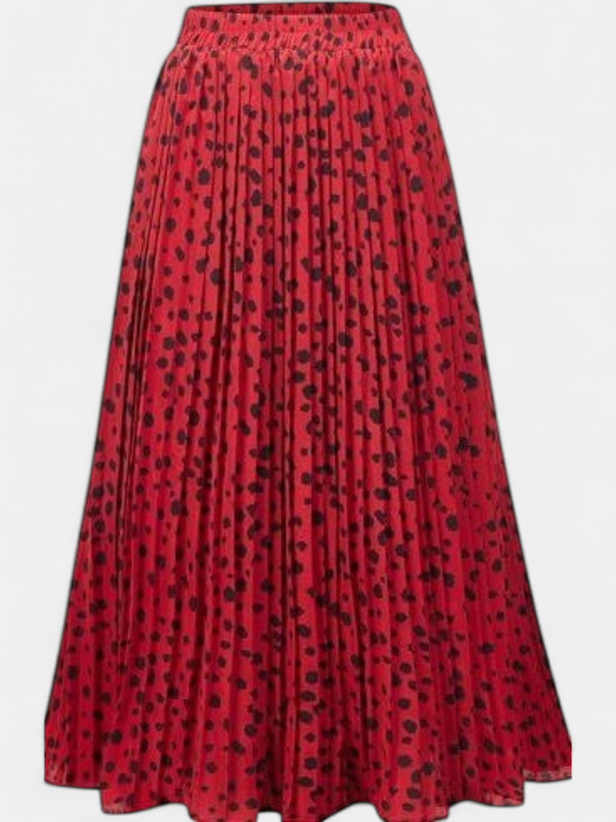 WILDA | Women's Floral Pleated A-Line Midi Skirt