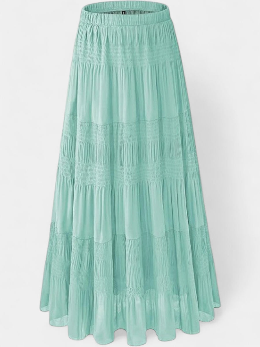 WILDA | Women's Floral Pleated A-Line Midi Skirt
