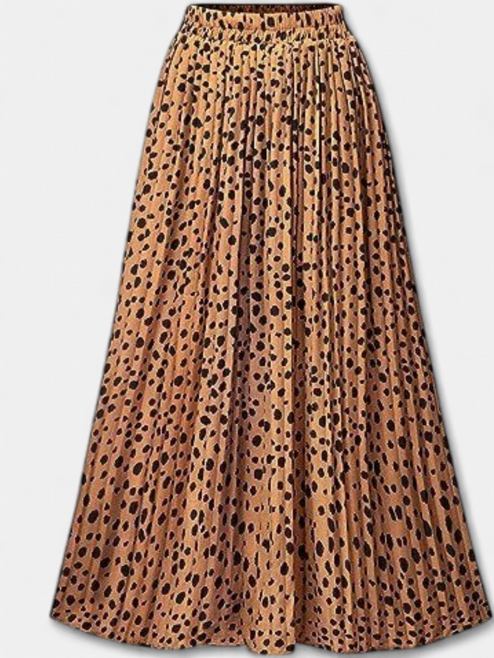 WILDA | Women's Floral Pleated A-Line Midi Skirt