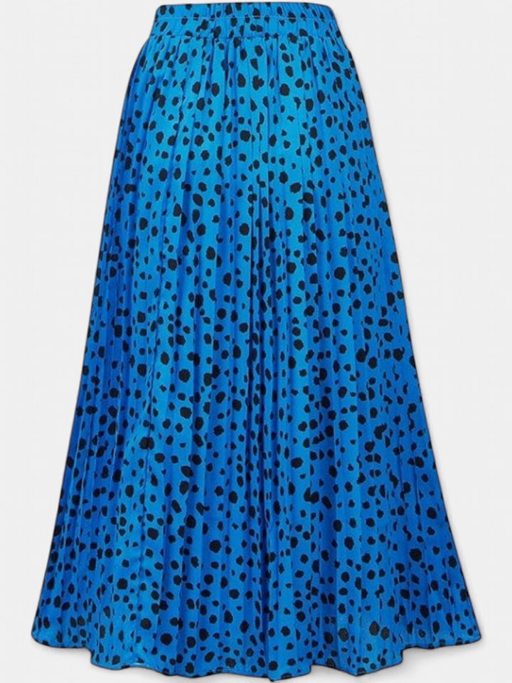 WILDA | Women's Floral Pleated A-Line Midi Skirt