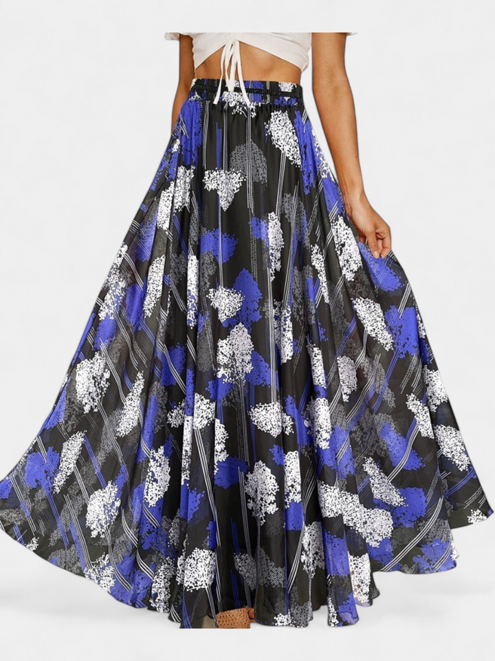 WILDA | Women's Floral Pleated A-Line Midi Skirt