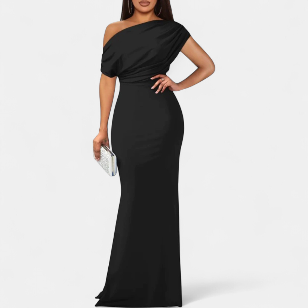 Women's Off The Shoulder Wedding Guest Maxi Dress, Fitted Mermaid