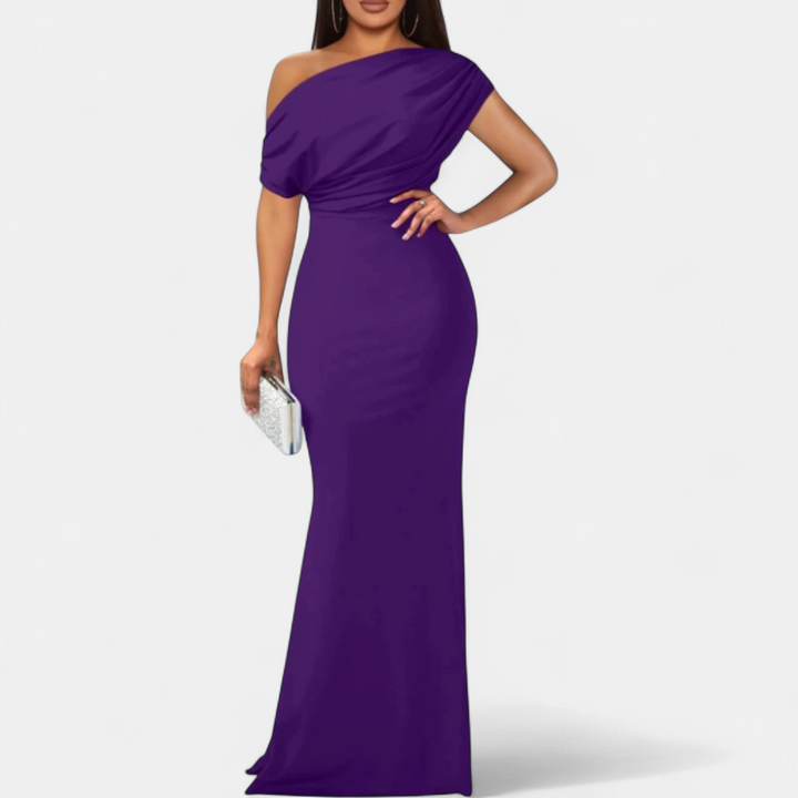 Women's Off The Shoulder Wedding Guest Maxi Dress, Fitted Mermaid