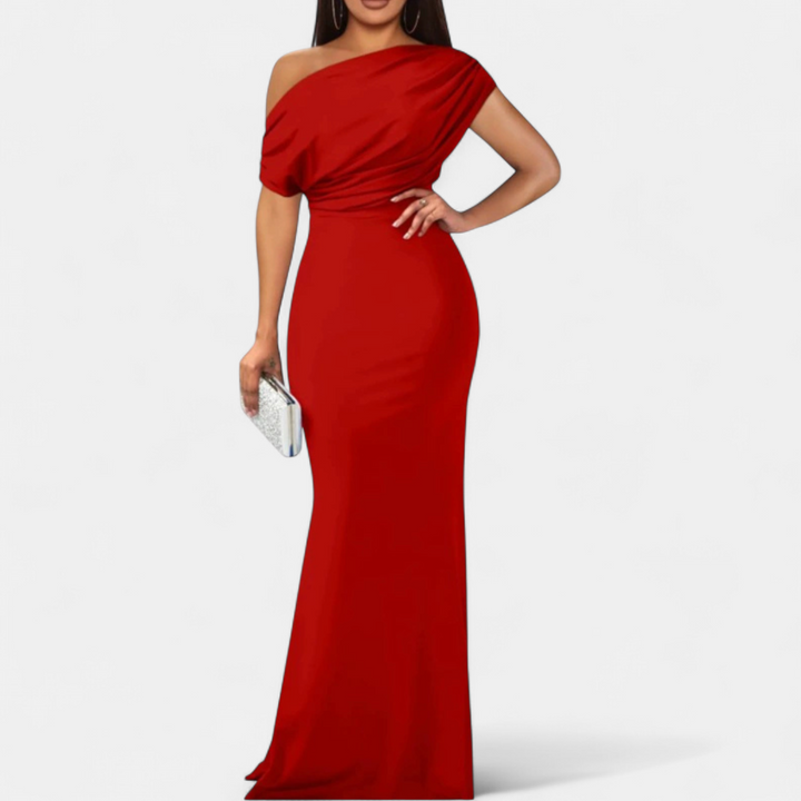 Women's Off The Shoulder Wedding Guest Maxi Dress, Fitted Mermaid