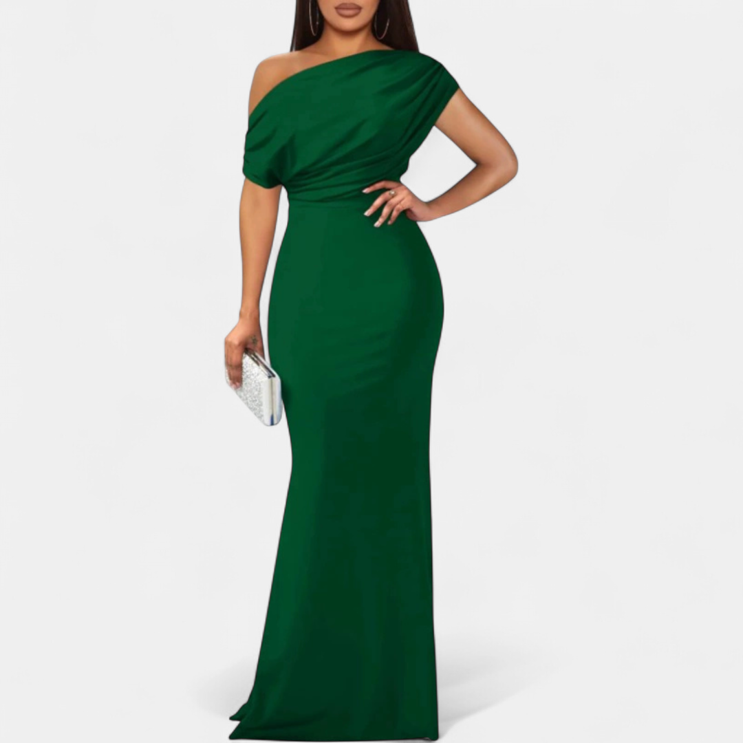 Women's Off The Shoulder Wedding Guest Maxi Dress, Fitted Mermaid