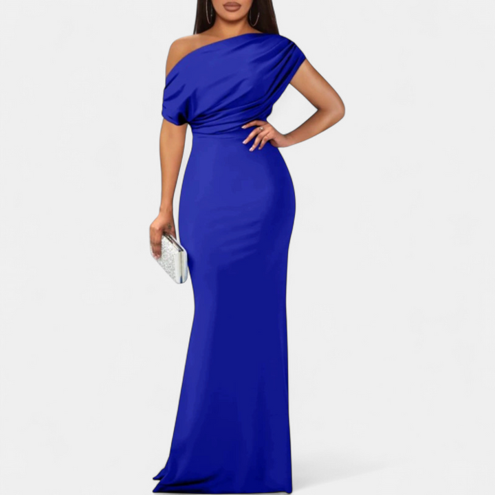 Women's Off The Shoulder Wedding Guest Maxi Dress, Fitted Mermaid