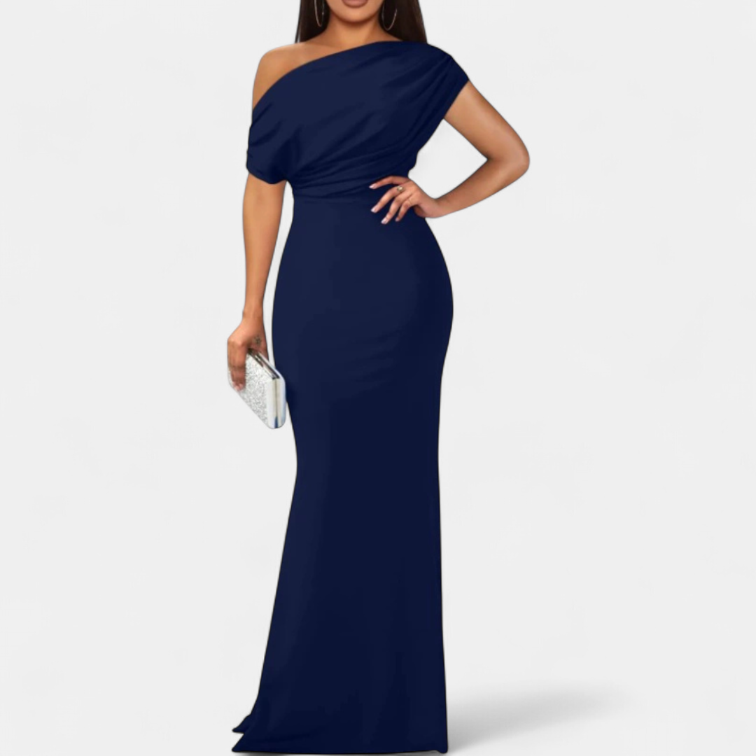 Women's Off The Shoulder Wedding Guest Maxi Dress, Fitted Mermaid