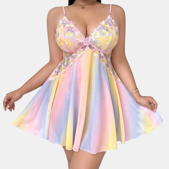 Women's A Line Short Cocktail Dress, Floral Embroidered Bustier