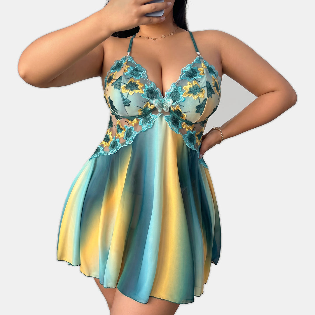 Women's A Line Short Cocktail Dress, Floral Embroidered Bustier