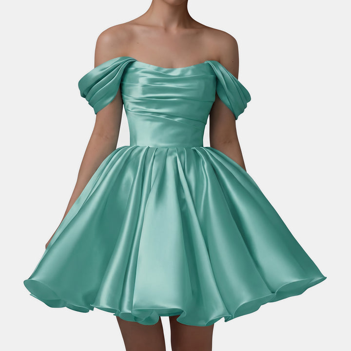 Women's A Line Mini Cocktail Dress, Off Shoulder Sweetheart Tulle