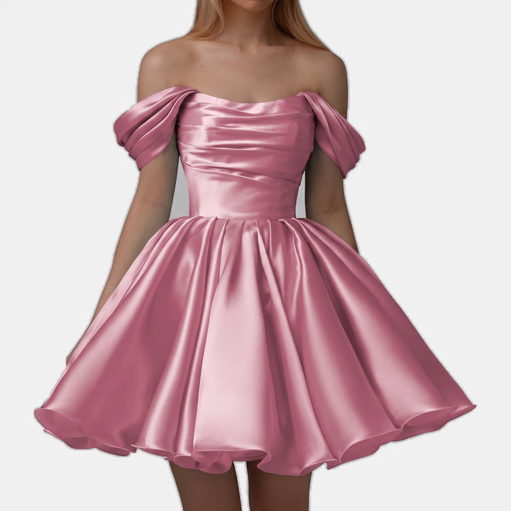 Women's A Line Mini Cocktail Dress, Off Shoulder Sweetheart Tulle
