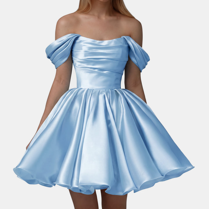 Women's A Line Mini Cocktail Dress, Off Shoulder Sweetheart Tulle