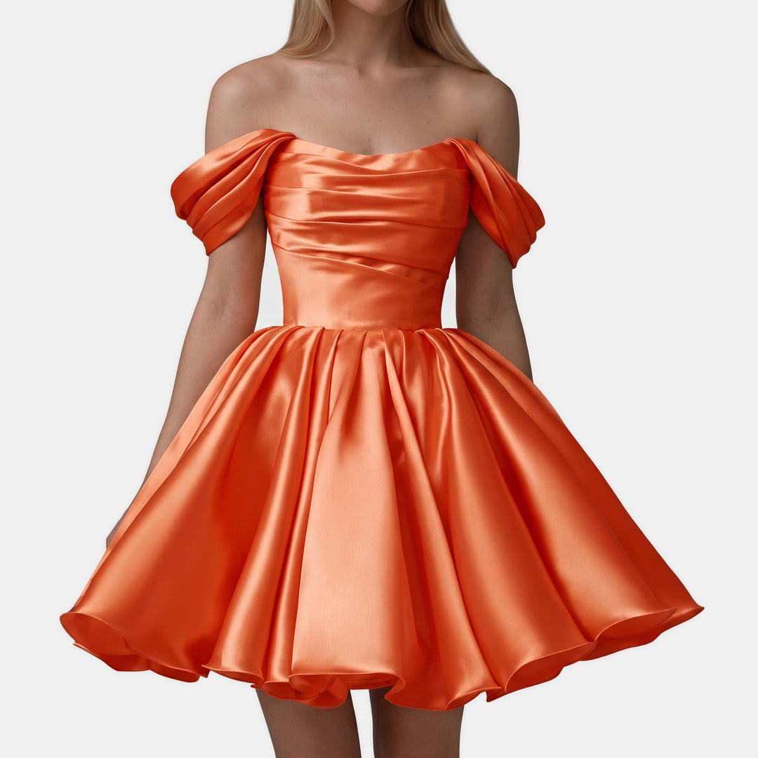 Women's A Line Mini Cocktail Dress, Off Shoulder Sweetheart Tulle