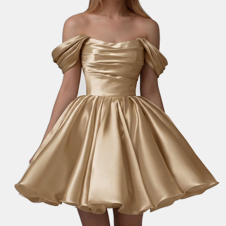Women's A Line Mini Cocktail Dress, Off Shoulder Sweetheart Tulle