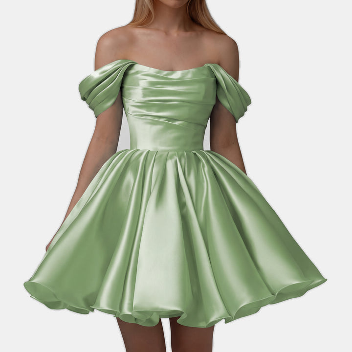 Women's A Line Mini Cocktail Dress, Off Shoulder Sweetheart Tulle