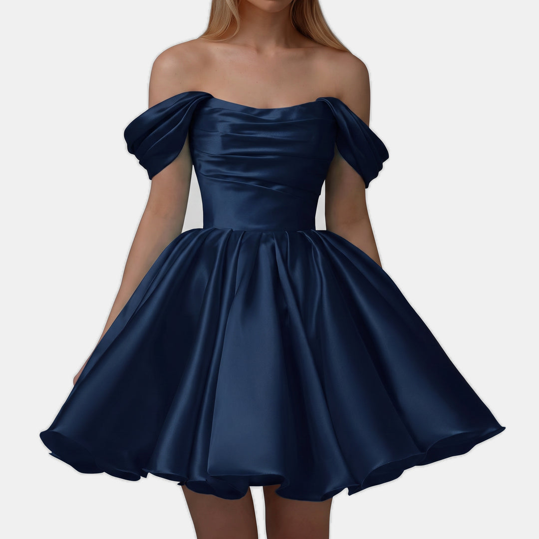 Women's A Line Mini Cocktail Dress, Off Shoulder Sweetheart Tulle