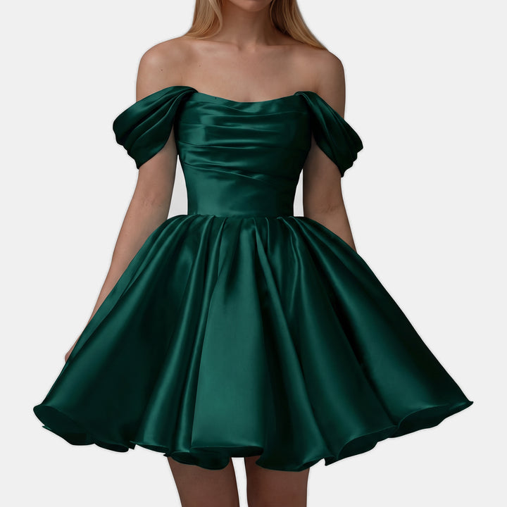 Women's A Line Mini Cocktail Dress, Off Shoulder Sweetheart Tulle