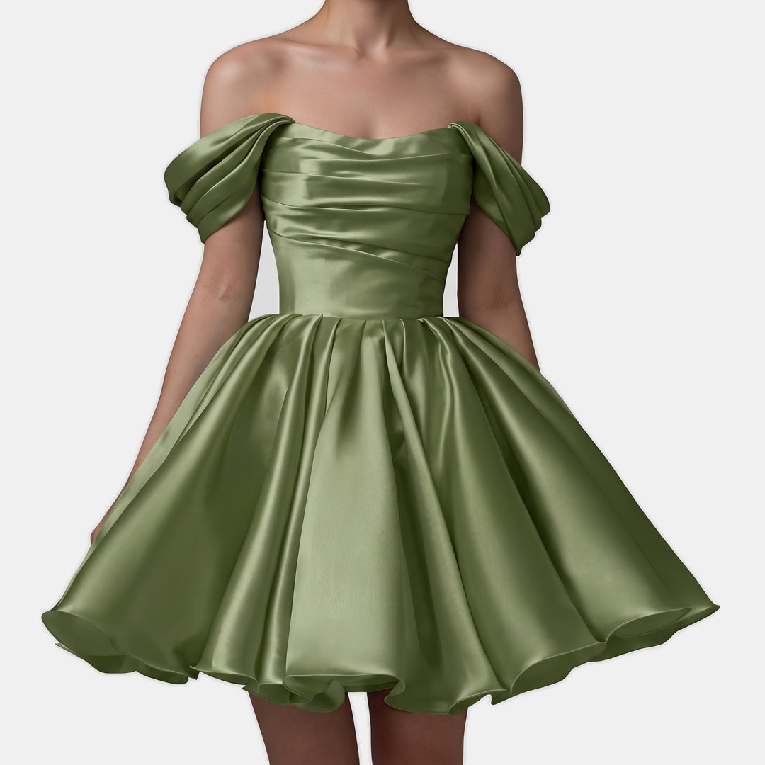 Women's A Line Mini Cocktail Dress, Off Shoulder Sweetheart Tulle